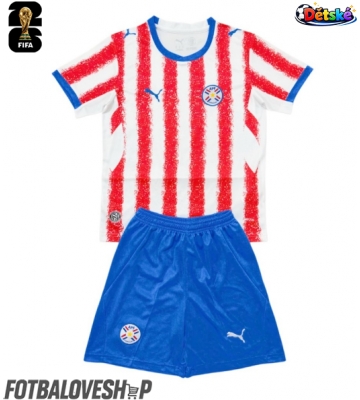 Paraguay Dětské Domácí Dres MS 2026 Krátký Rukáv (+ trenýrky)